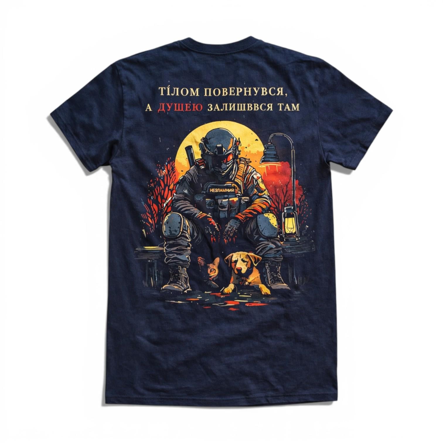 Футболка мужская "Тілом повернувся, а душею залишився там" L Черный (33030170)