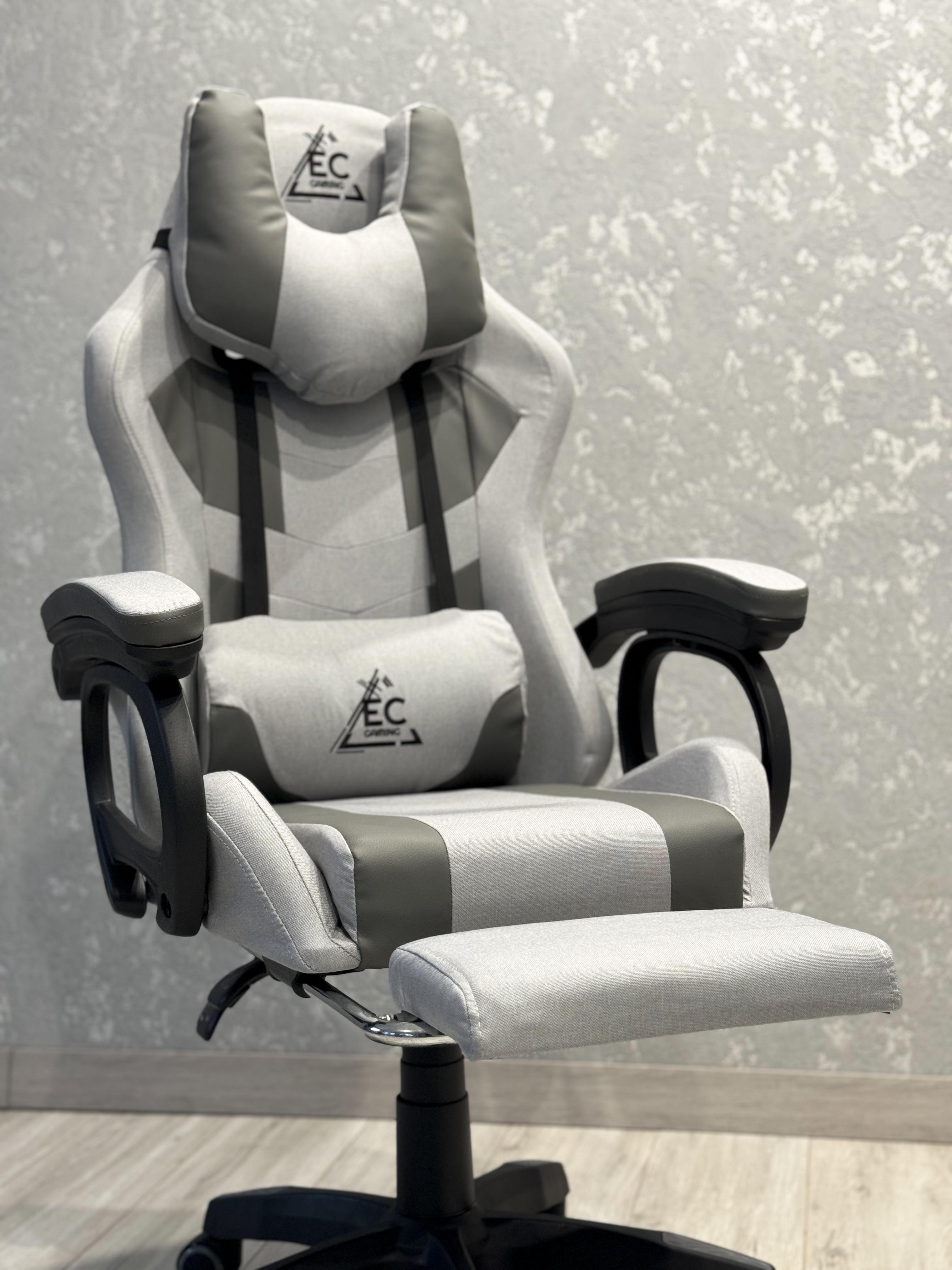 Кресло компьютерное EC GAMING из экокожи Серый - фото 4