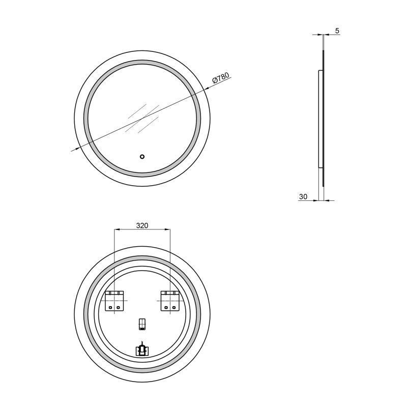 Зеркало в ванную настенное Qtap Jay LED 780 мм (SD00045771) - фото 2