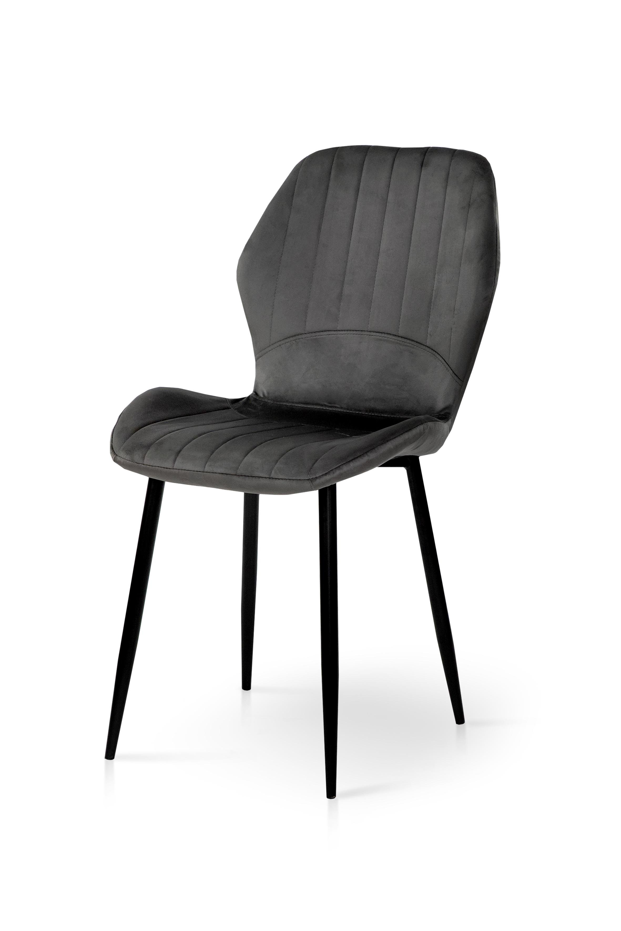 Кухонный стул Мікс Меблі Леон металл/ткань велюр Черный/Пепельный (А0057623​​)