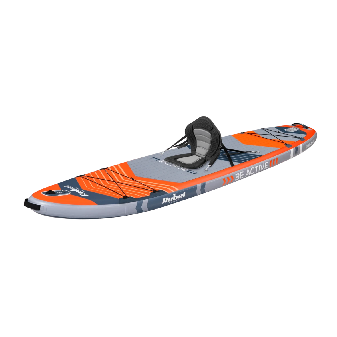 SUP-дошка надувна Rebel Active RBA-4507-OR з веслом/сидінням каяка/насосом 335х84х15 см до 170 кг Orange