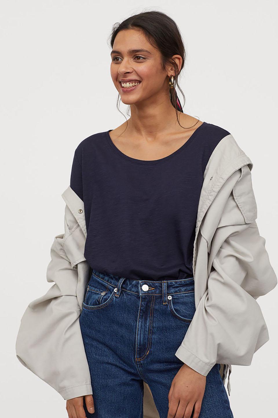 Футболка H&M XS Темно-синий (55459801b39)