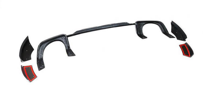 Диффузор заднего бампера DDCarbon для RS, 2016-2019, Сухой DDCarbon для Audi ТТ 2014-2023 гг. натуральный карбон (133106)