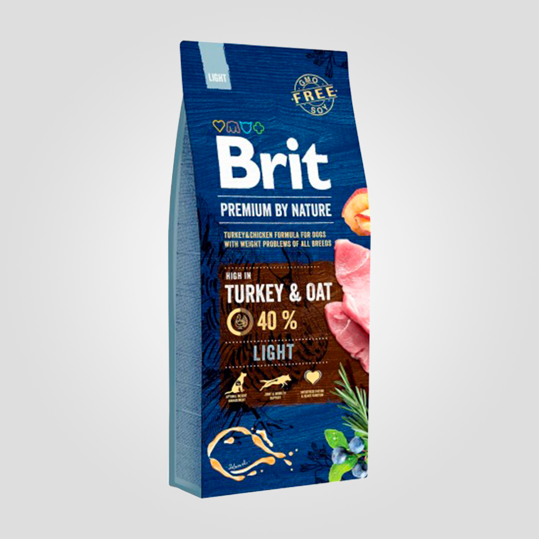 Корм сухой для собак с лишним весом Brit Premium Light с индейкой 15 кг (20503038)