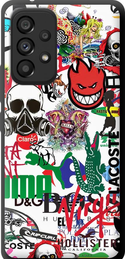 Чехол на Samsung Galaxy A53 A536E Many different logos (4022b-2585-42517)