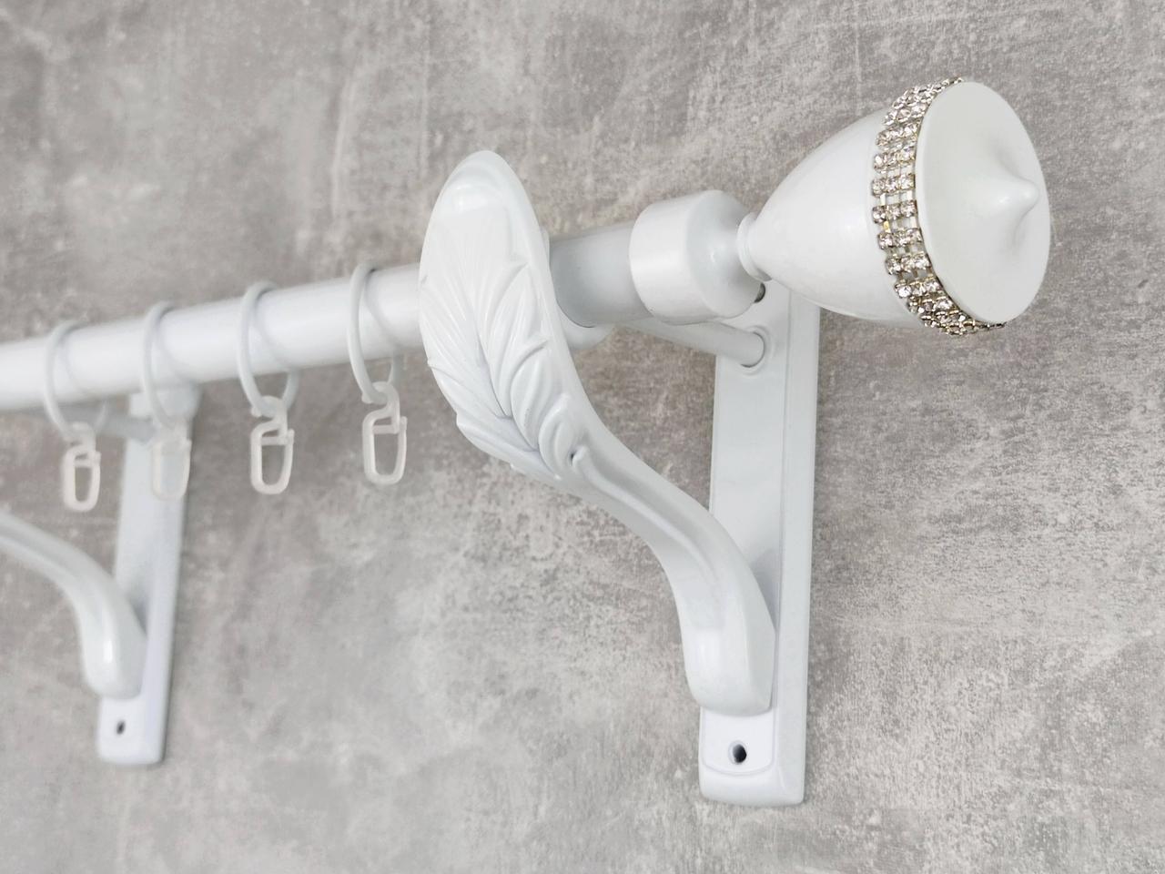 Карниз MStyle металлический для штор однорядный Етерния 25 мм гладкий ретро 240 см Белый (5020818)