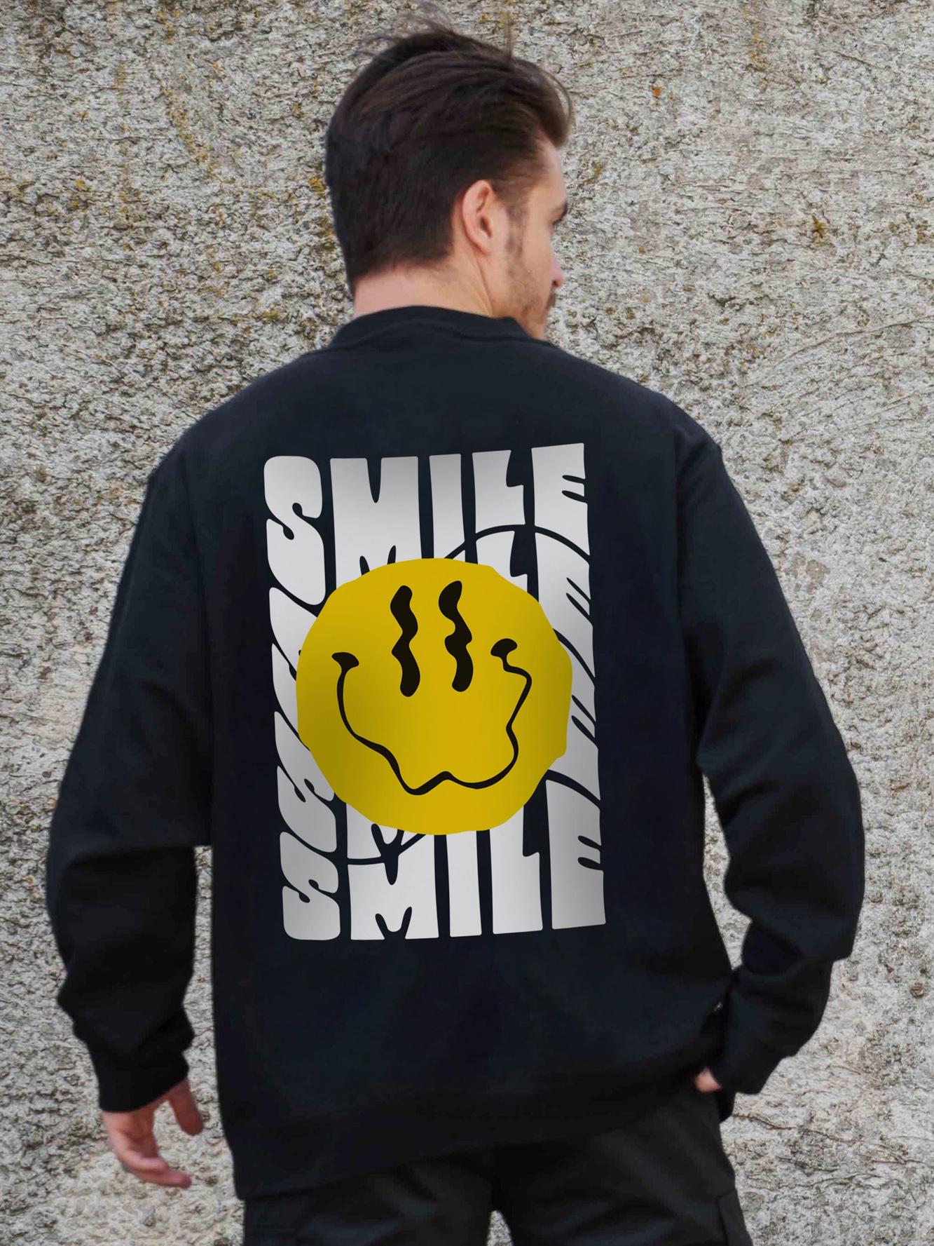 Свитшот оверсайз с принтом Without Smile S/M Black (S/M8055654)
