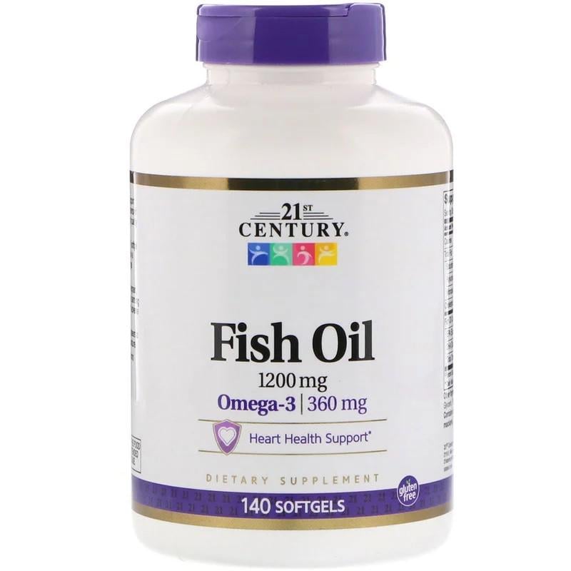 Жирные кислоты 21st Century Fish Oil 1200 мг 140 капсул