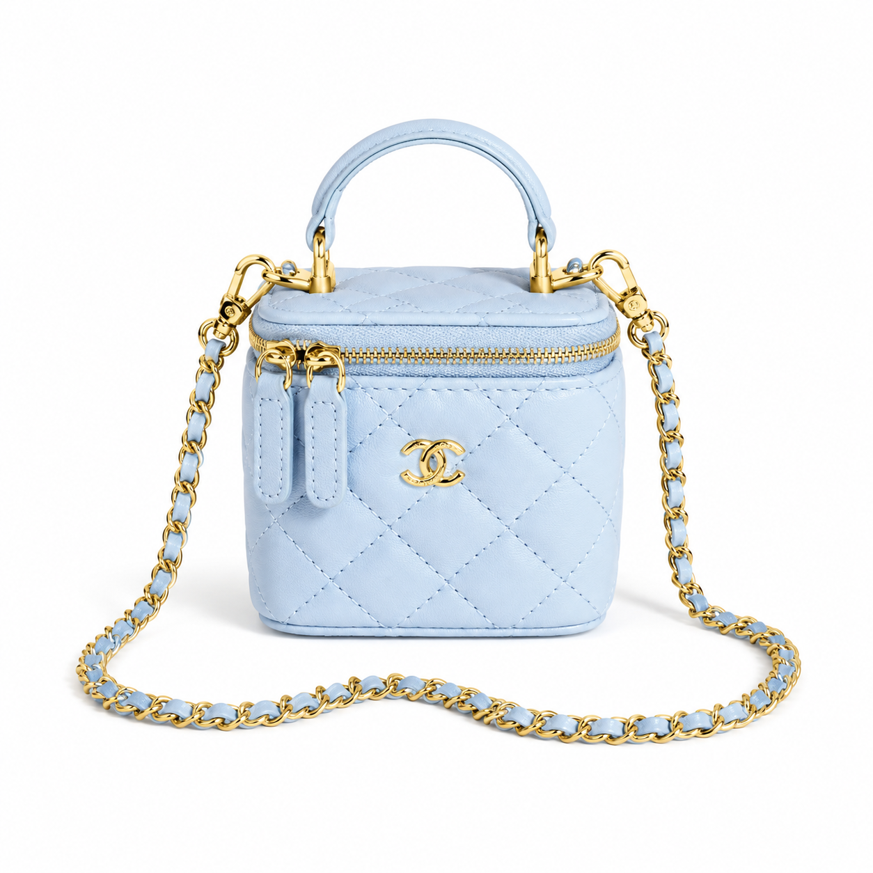 Сумка женская в стиле Chanel Mini Vanity через плечо Голубой