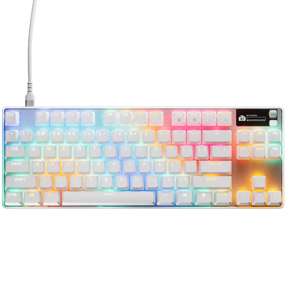 Клавіатура дротова ігрова SteelSeries Apex Pro TKL Gen 3 HyperMagnetic OmniPoint 3.0 OLED USB англ./укр. White (64898) Клавіатура дротова ігрова SteelSeries Apex Pro TKL Gen 3 HyperMagnetic OmniPoint 3.0 OLED USB англ./укр. White (64898)