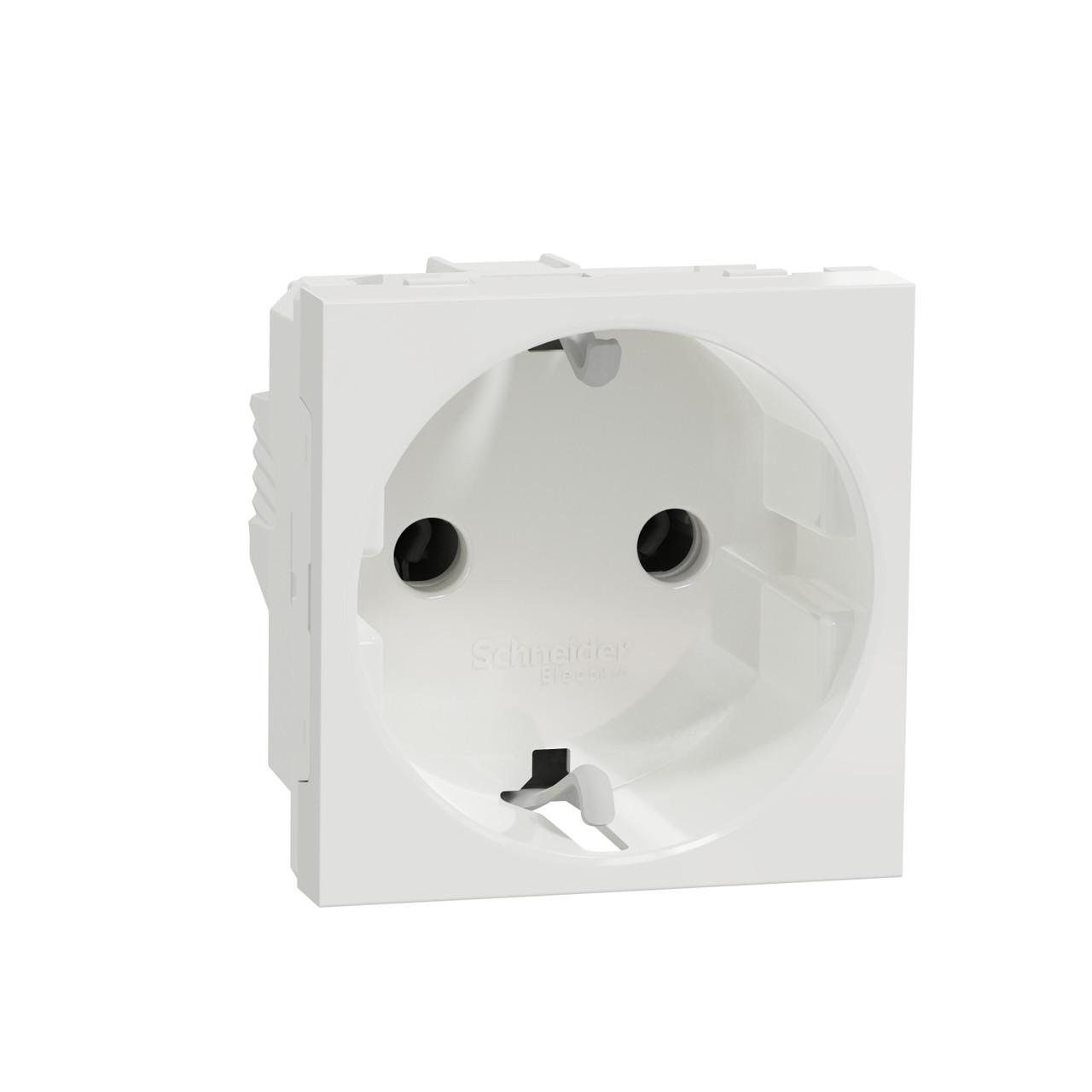 Розетка Schneider Electric Unica New PC с з/к и шторками 16А 45х45х40 мм Белый (NU303618)