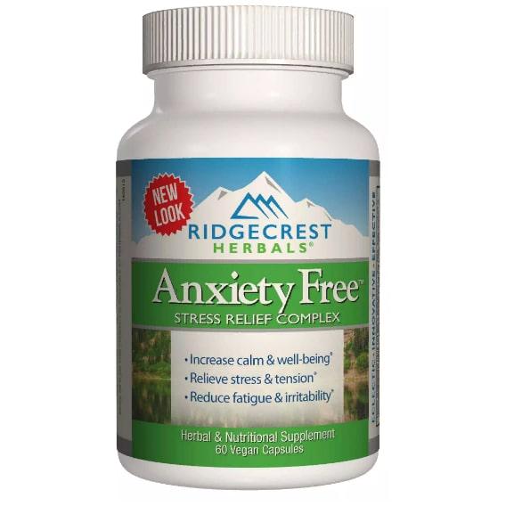 Комплекс для профілактики нервової системи RidgeCrest Herbals Anxiety Free 60 Veg Caps (RCH320)