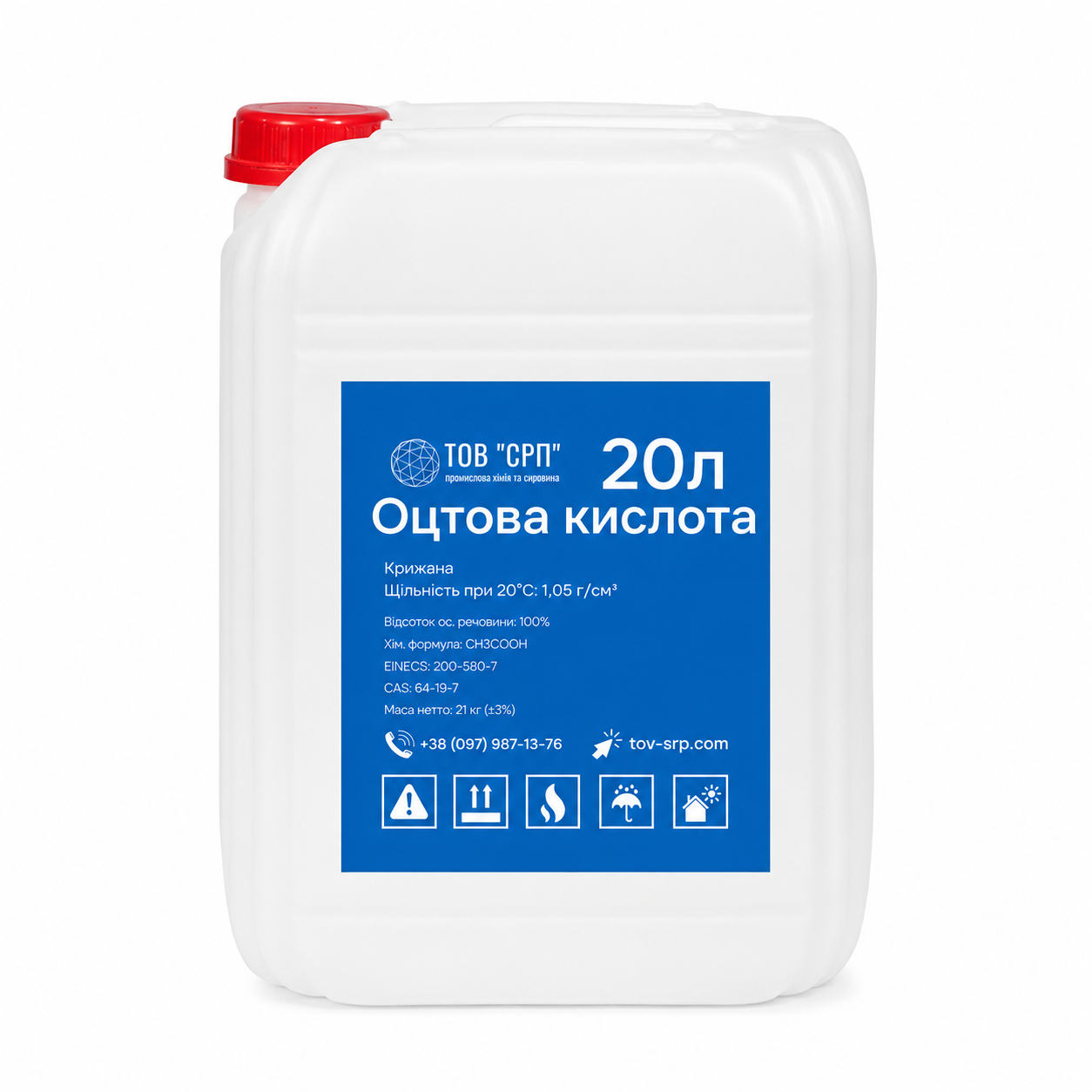 Уксусная кислота 100% КОК ледяная 20 л/21 кг (2881036573)