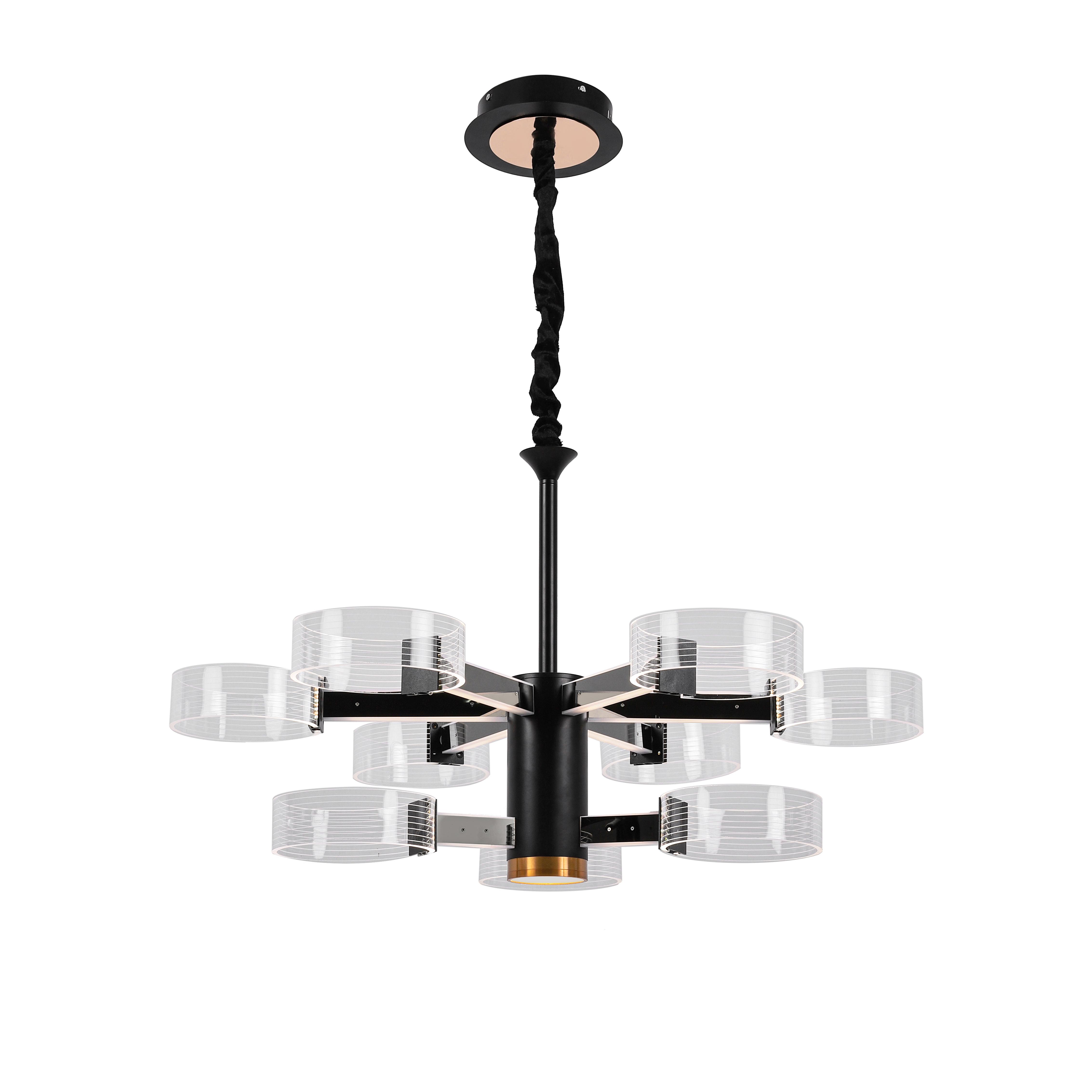 Люстра светодиодная акриловая Sirius N 3705-6 3 GD 98 W Black (000029831)