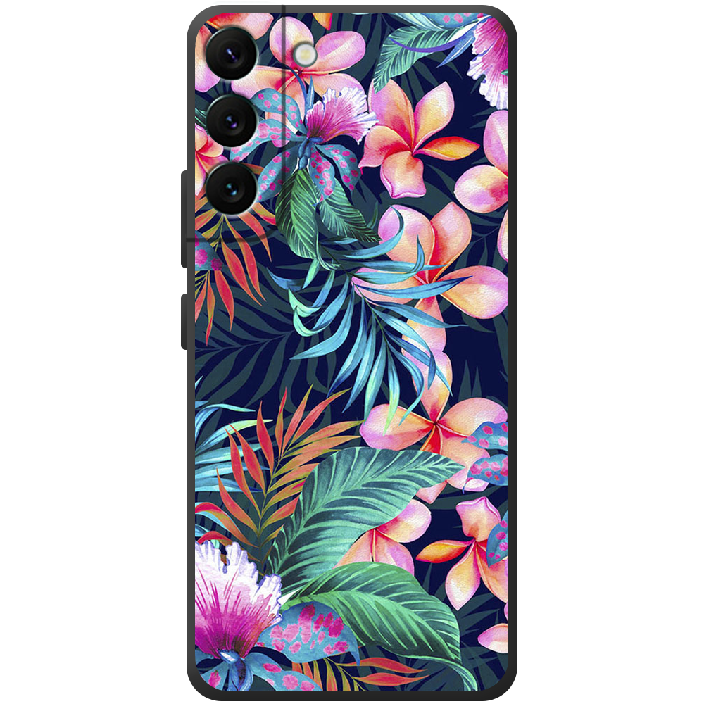 Чохол BoxFace Samsung Galaxy S22 (S901) flowers in the tropics Чорний силікон (44180-up1971-44380)