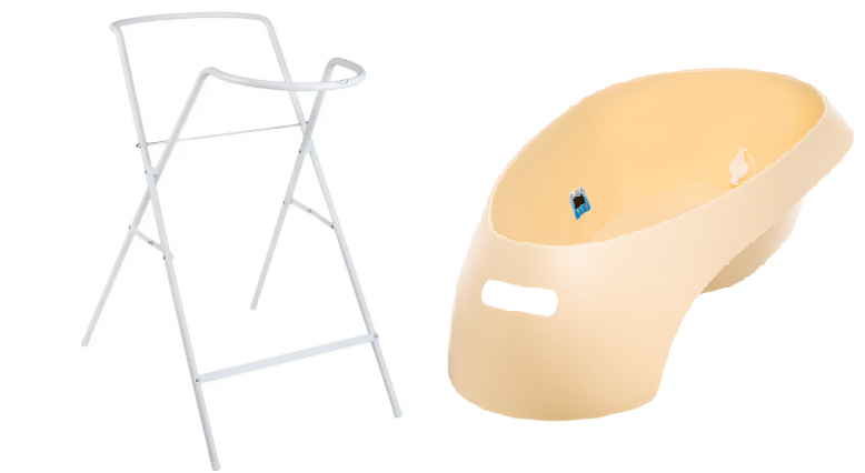 Комплект ванночка Tega baby Teggi зі зливом та термометром та підставка