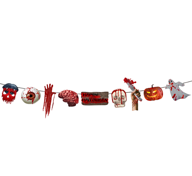 Гирлянда на Хэллоуин из картона 3 м Разноцветный (340201)