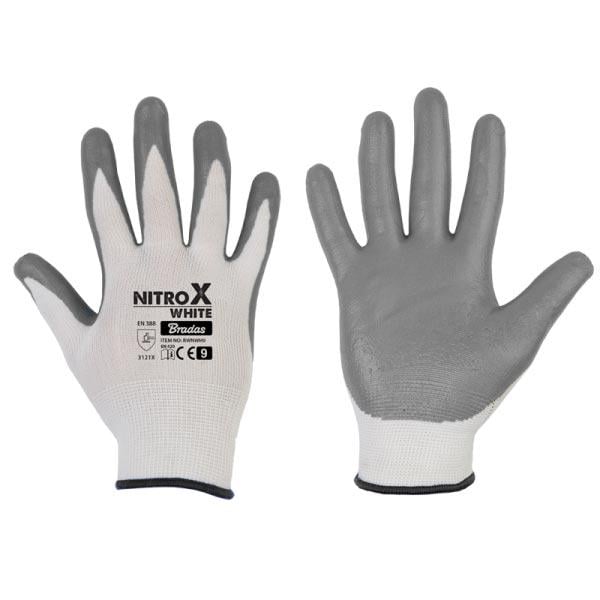 Перчатки защитные Bradas Nitrox White нитрил р. 8 (RWNWH8)