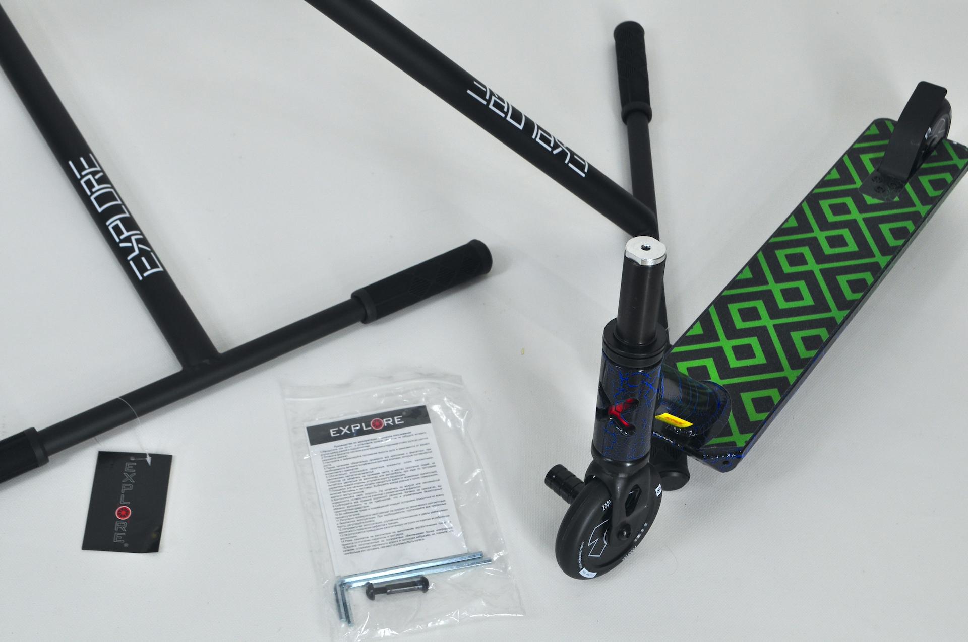 Самокат трюковый Explore Crocco Deluxe с пегами Зеленый - фото 13