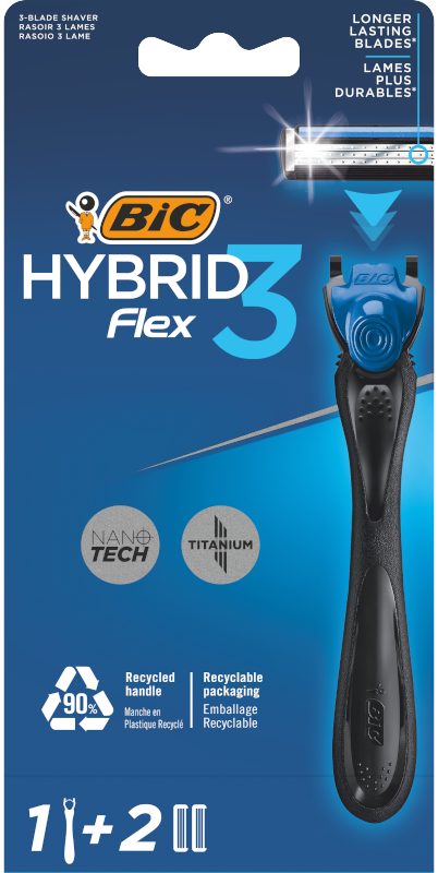Бритва мужская BIC Flex 3 Hibrid с 2 сменными картриджами (000005618)