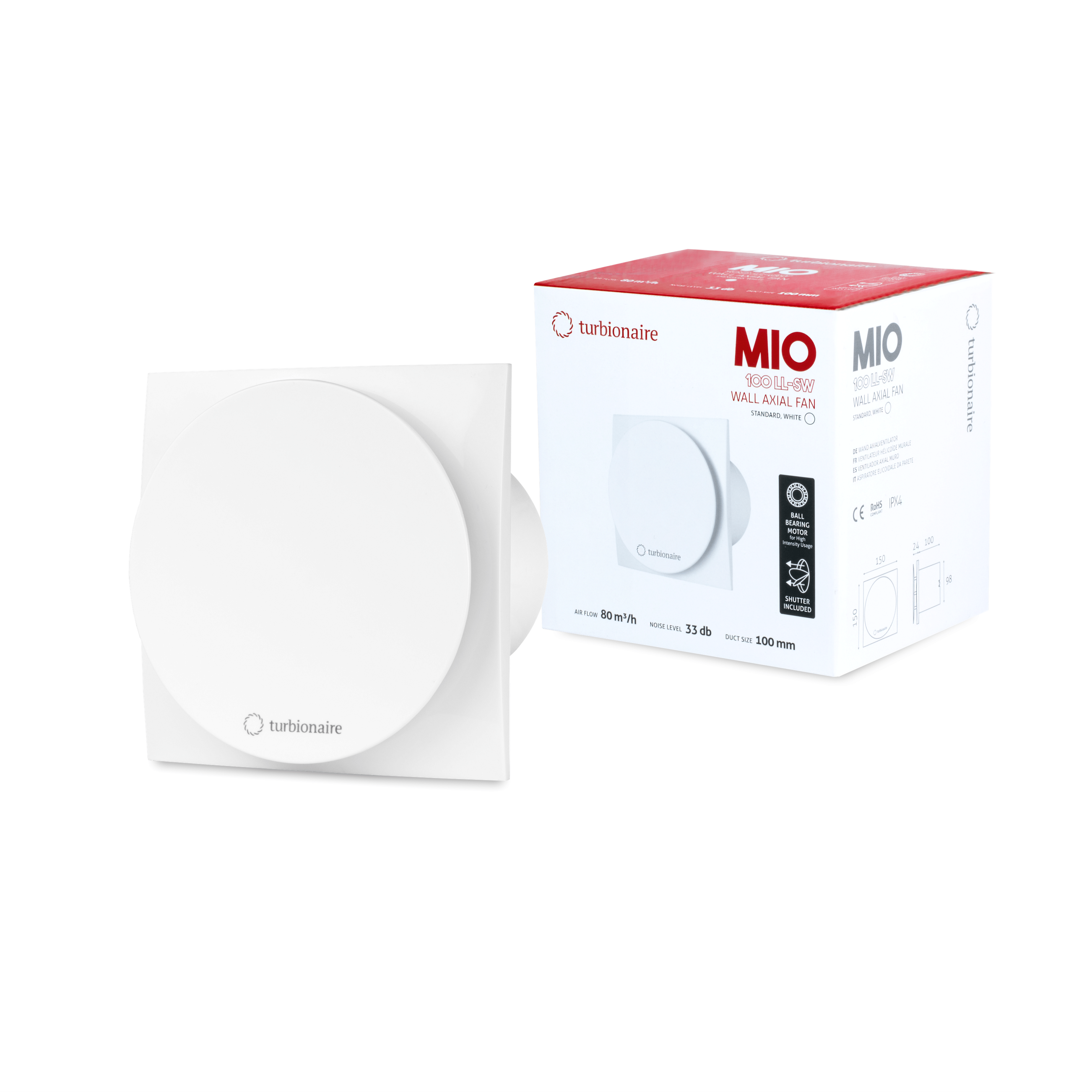 Вытяжной вентилятор Turbionaire MIO 100 LL SW (MIO100LLSW) - фото 7