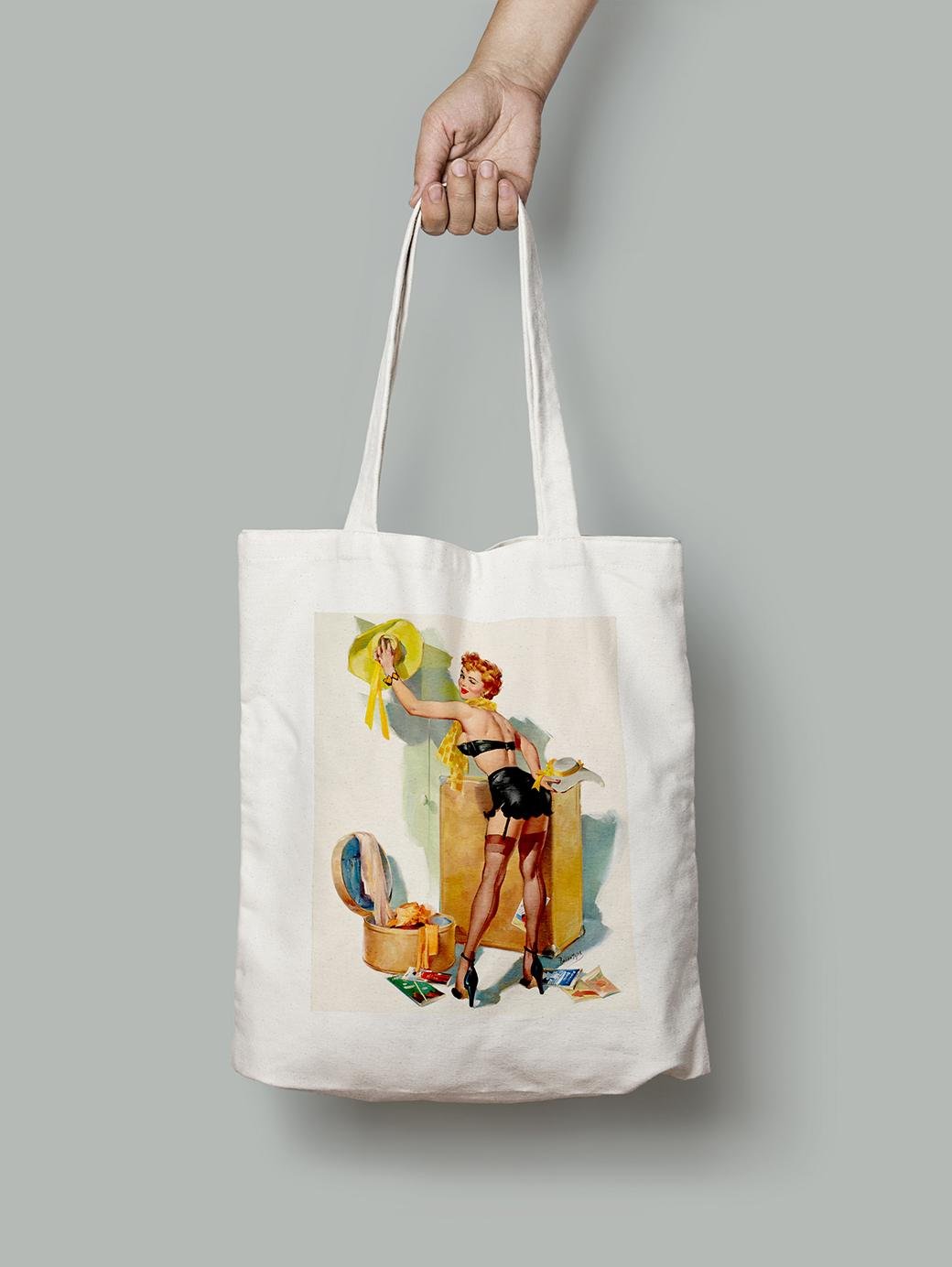 Эко-сумка Примерка шляпок. Джойс Баллантайн шопер (pin_up010147_Bag)