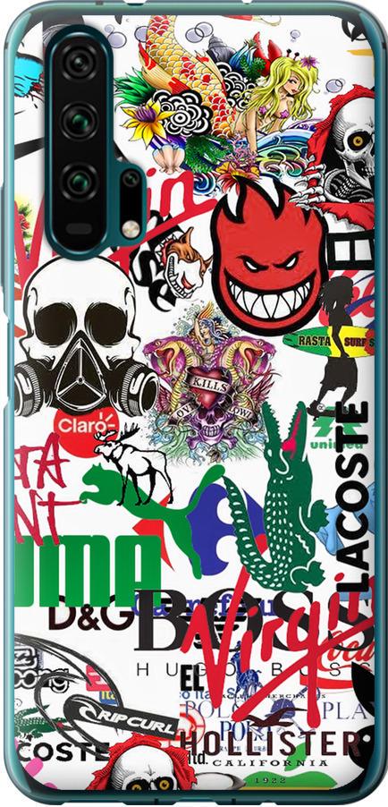 Чехол на Huawei Honor 20 Pro Many different logos (4022u-1702-42517)