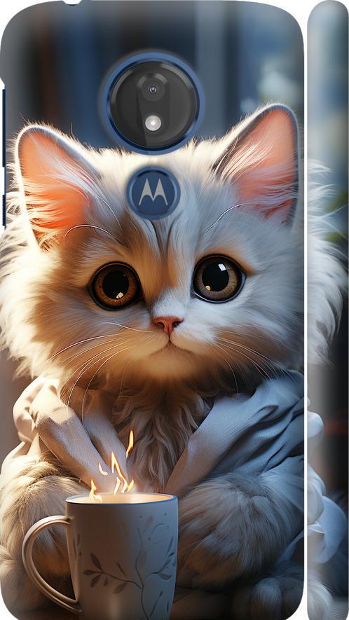 Чохол на Motorola Moto G7 Power Білий кіт (5646m-1657-42517)