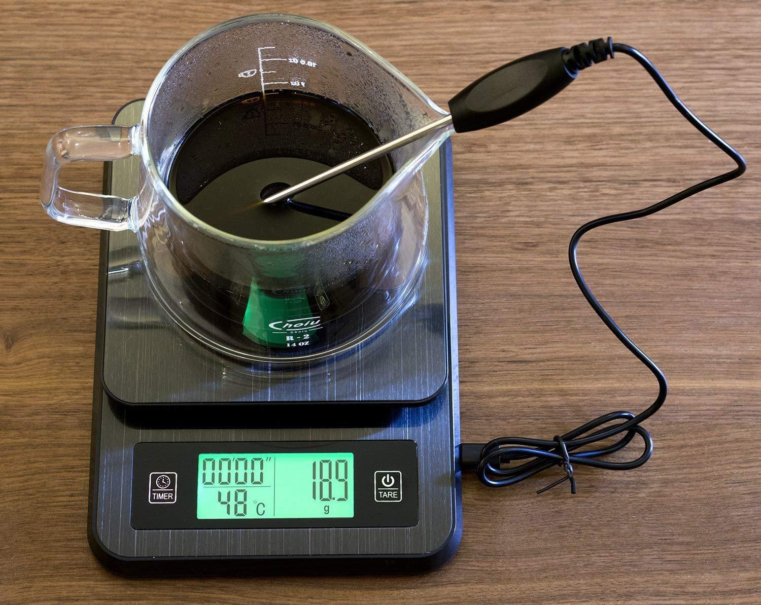 Весы электронные кофейные с термометром Zally Coffee Drip Scale K308 - фото 4