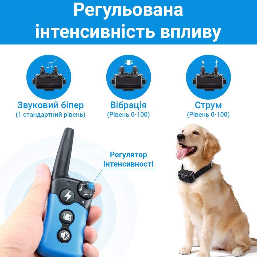 Электроошейник iPets PET619-2 на два ошейника водонепроницаемый перезаряжаемый Синий - фото 4 Электроошейник iPets PET619-2 на два ошейника водонепроницаемый перезаряжаемый Синий - фото 4