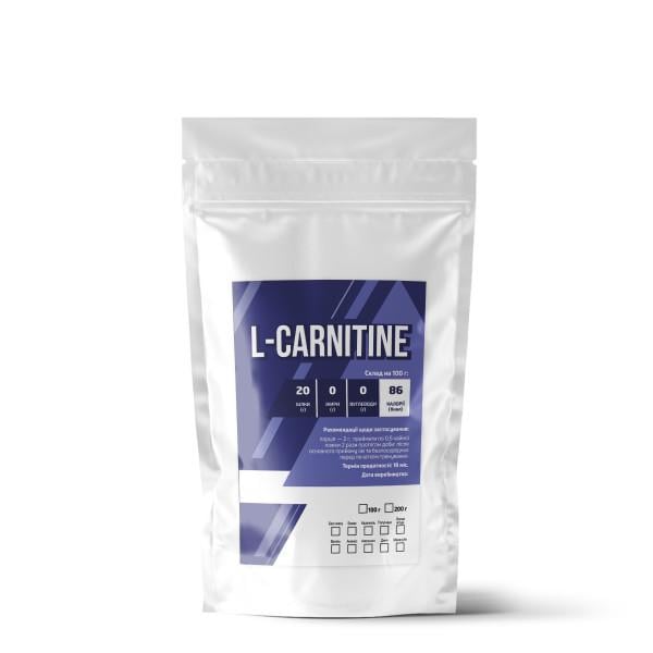 Жиросжигающая аминокислота L-CARNITINE 20% белка на 50 порций 100 г Без вкуса (124-125-kar-bs100)