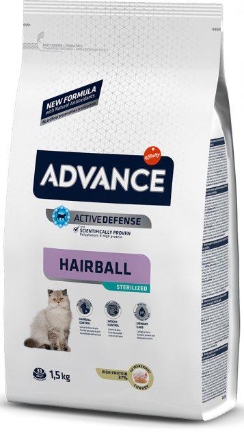Корм сухой для кошек Advance Cat Sterilized Hairball Turkey 1,5 кг (921864)