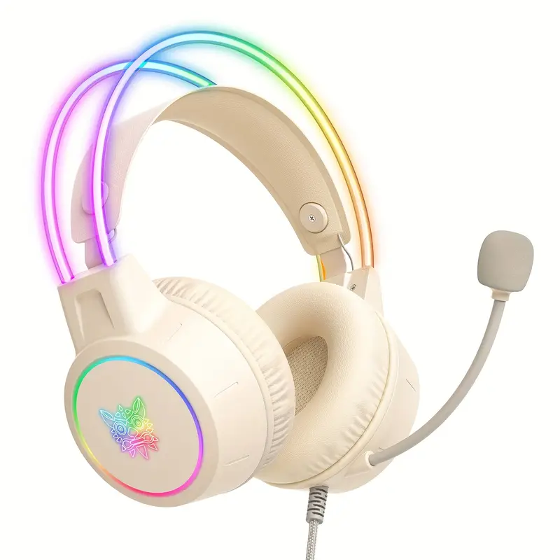 Наушники игровые Onikuma X15 Pro проволочные с гарнитурой и RGB-подсветкой Белый (2708380762)