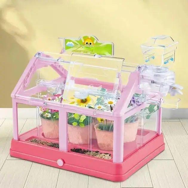 Игровой набор для детей Теплица для выращивания растений с семенами и капельным поливом 28х37х23 см Розовый (opt-102301) Игровой набор для детей Теплица для выращивания растений с семенами и капельным поливом 28х37х23 см Розовый (opt-102301)