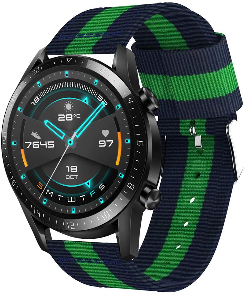 Ремешок тканевый Canvas для Huawei Watch GT Blue/Green (19660)