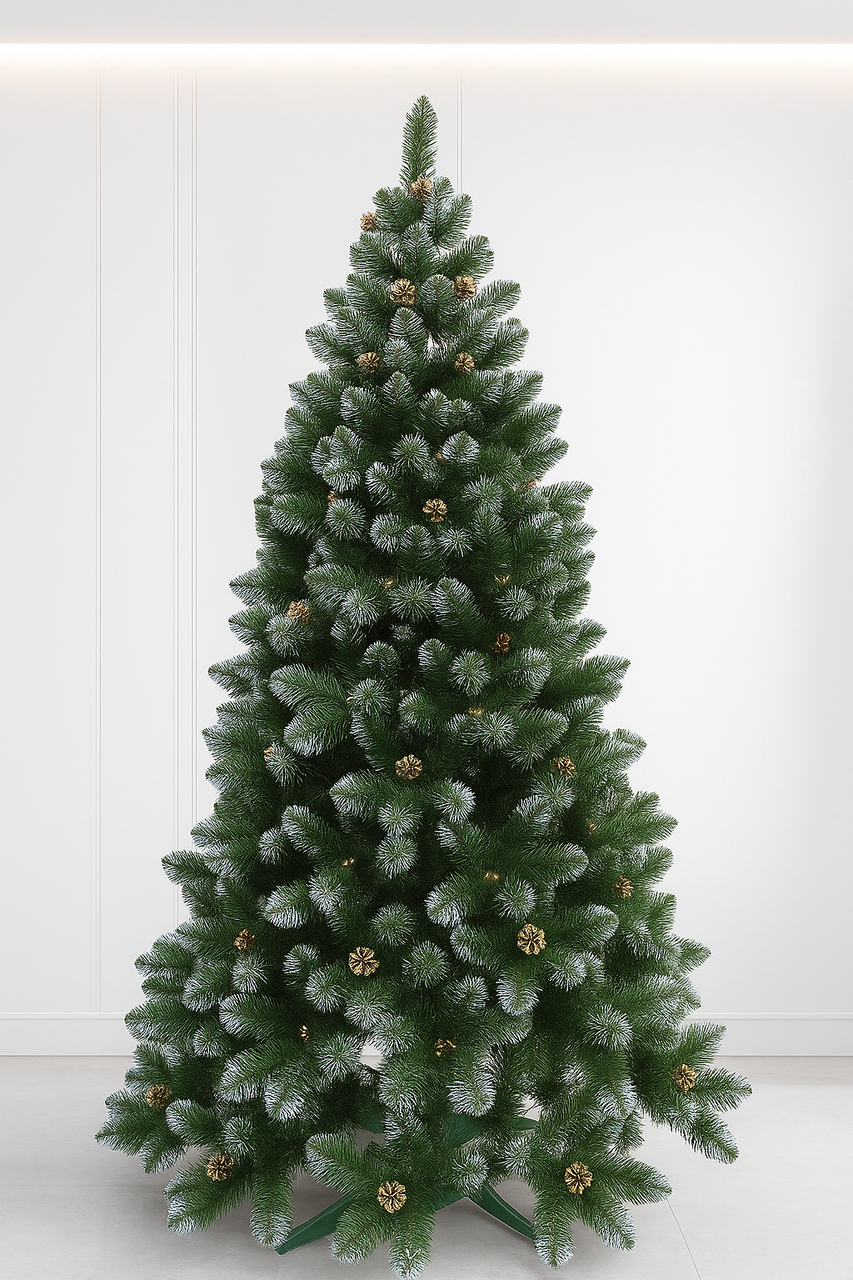 Штучна ялинка SGX Кармен з золотими шишками і перлинами 2,20 м Зелений (1068895302) Штучна ялинка SGX Кармен з золотими шишками і перлинами 2,20 м Зелений (1068895302)