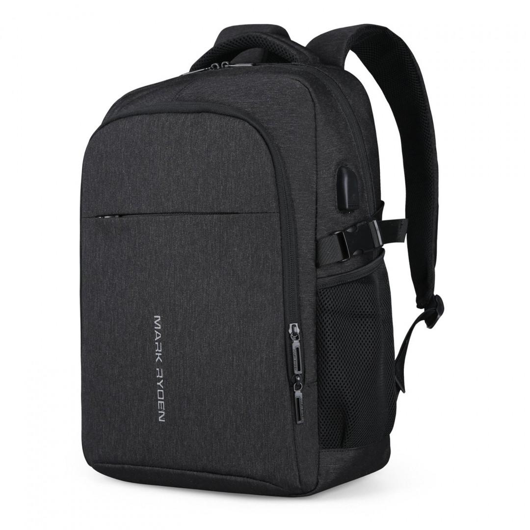 Міський рюкзак MARK RYDEN Jasper MR9191 Two Black для ноутбука 15,6" з USB 20 л Чорний