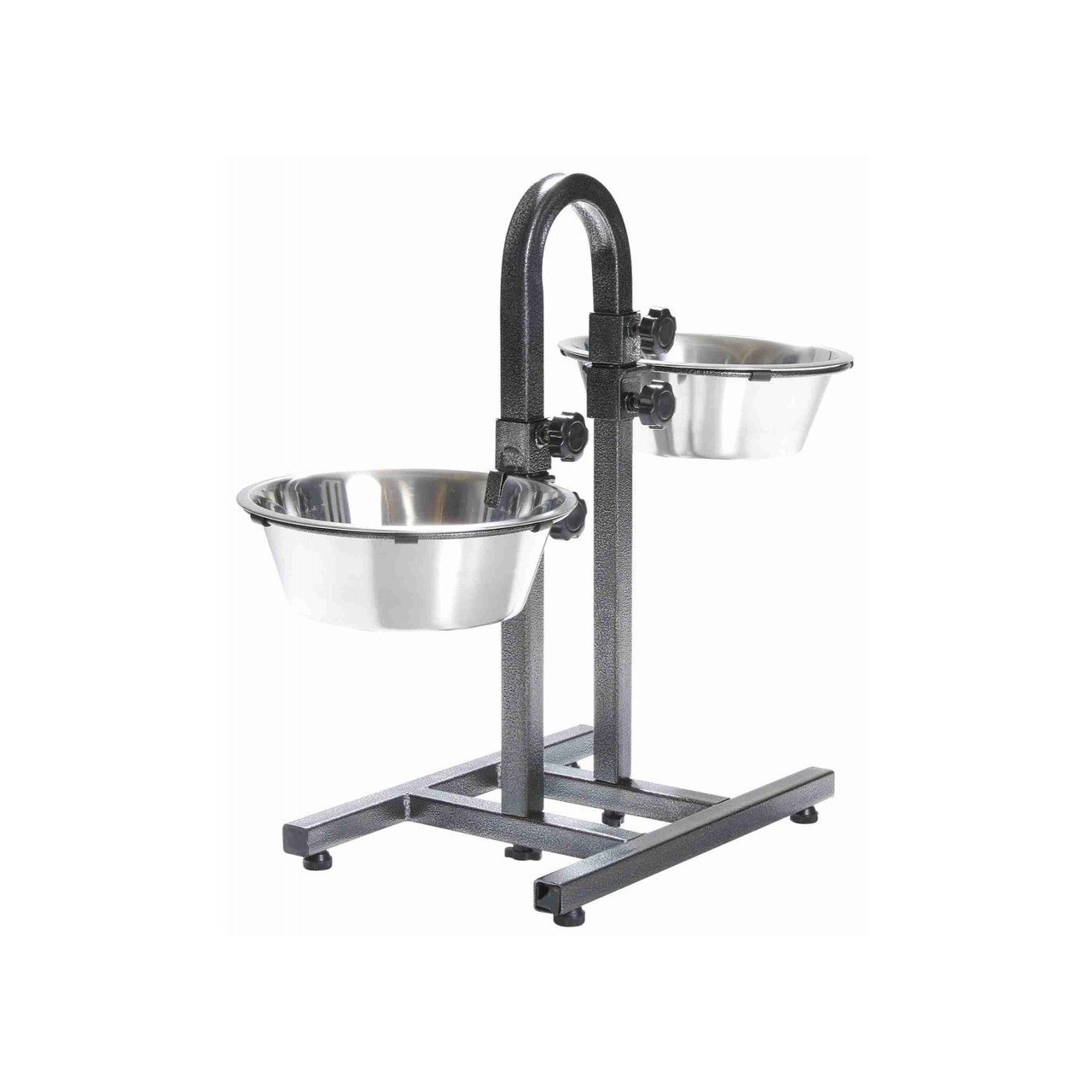 Миска Trixie для собак двойная на регулируемой подставке-скобке металлическая 2x2,8 л/24 см h-43 см (4047974024973)