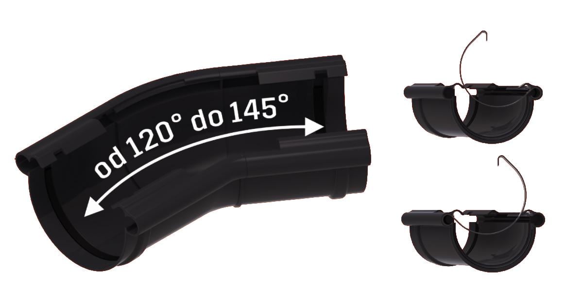 Угол желоба регулируемый KROP 120-145° 130 мм Темно-коричневый (2178) - фото 2 Угол желоба регулируемый KROP 120-145° 130 мм Темно-коричневый (2178) - фото 2