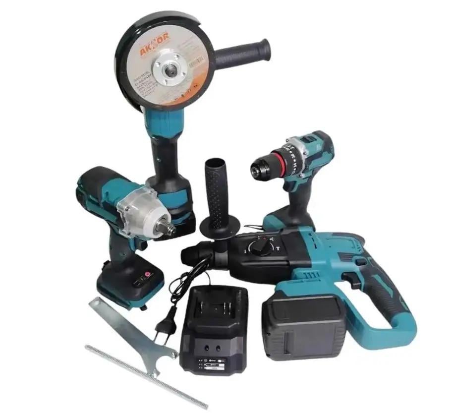 Набор инструментов Axsor перфоратор/гайковерт/шуруповерт/угловая шлифмашина (021547)
