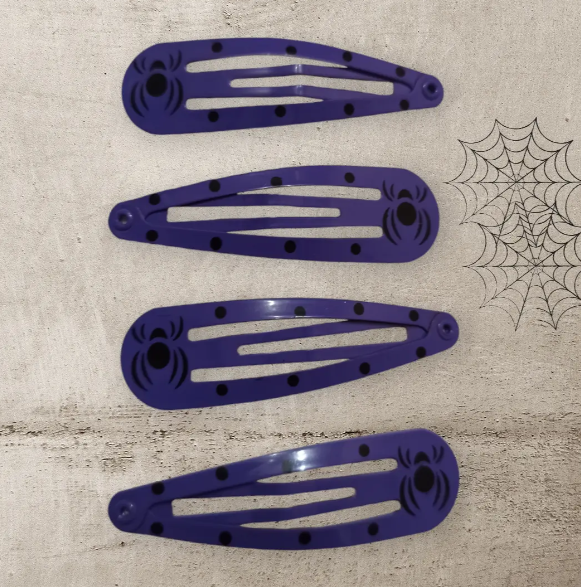 Заколки на Хелловін в горошок One size Фіолетово-чорний (703189) - фото 2