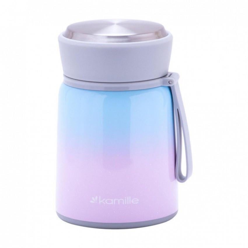 Термос пищевой Kamille КМ-2096 из нержавеющей стали 530 мл Розово-голубой (1104685423)