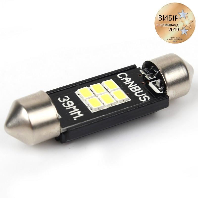 Автолампи світлодіодні Carlamp Canbus софітка Т11x39 мм 2 шт. (SJ-K6-39мм) - фото 5 Автолампи світлодіодні Carlamp Canbus софітка Т11x39 мм 2 шт. (SJ-K6-39мм) - фото 5
