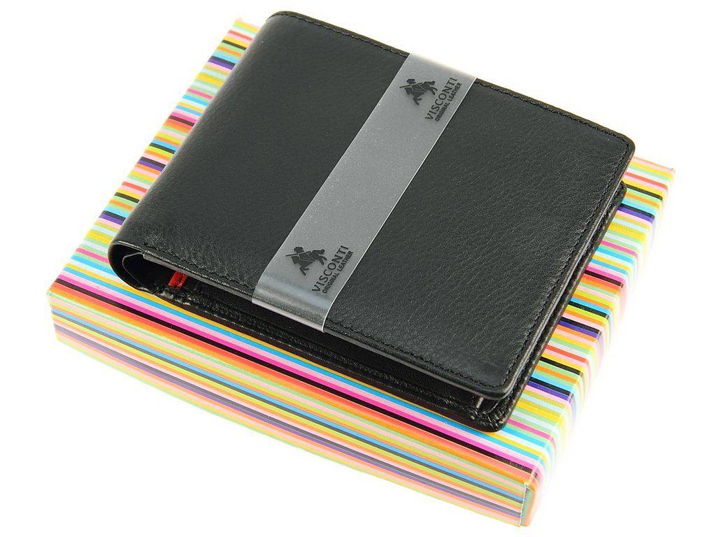 Мужской кожаный кошелек Visconti BD10 BLK/RD/ORG - фото 4