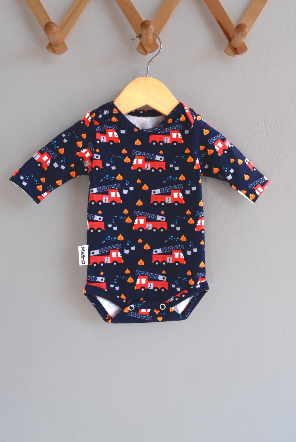 Боди детское для мальчика Mwing Amazoniya 56 см Пожарные машинки