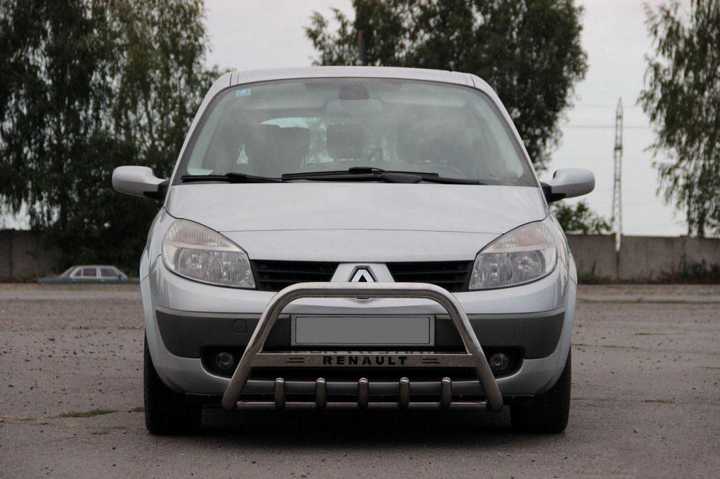 Кенгурятник WT004 CAN для Renault Scenic/Grand 2003-2009 рр. нержавіюча сталь Хром