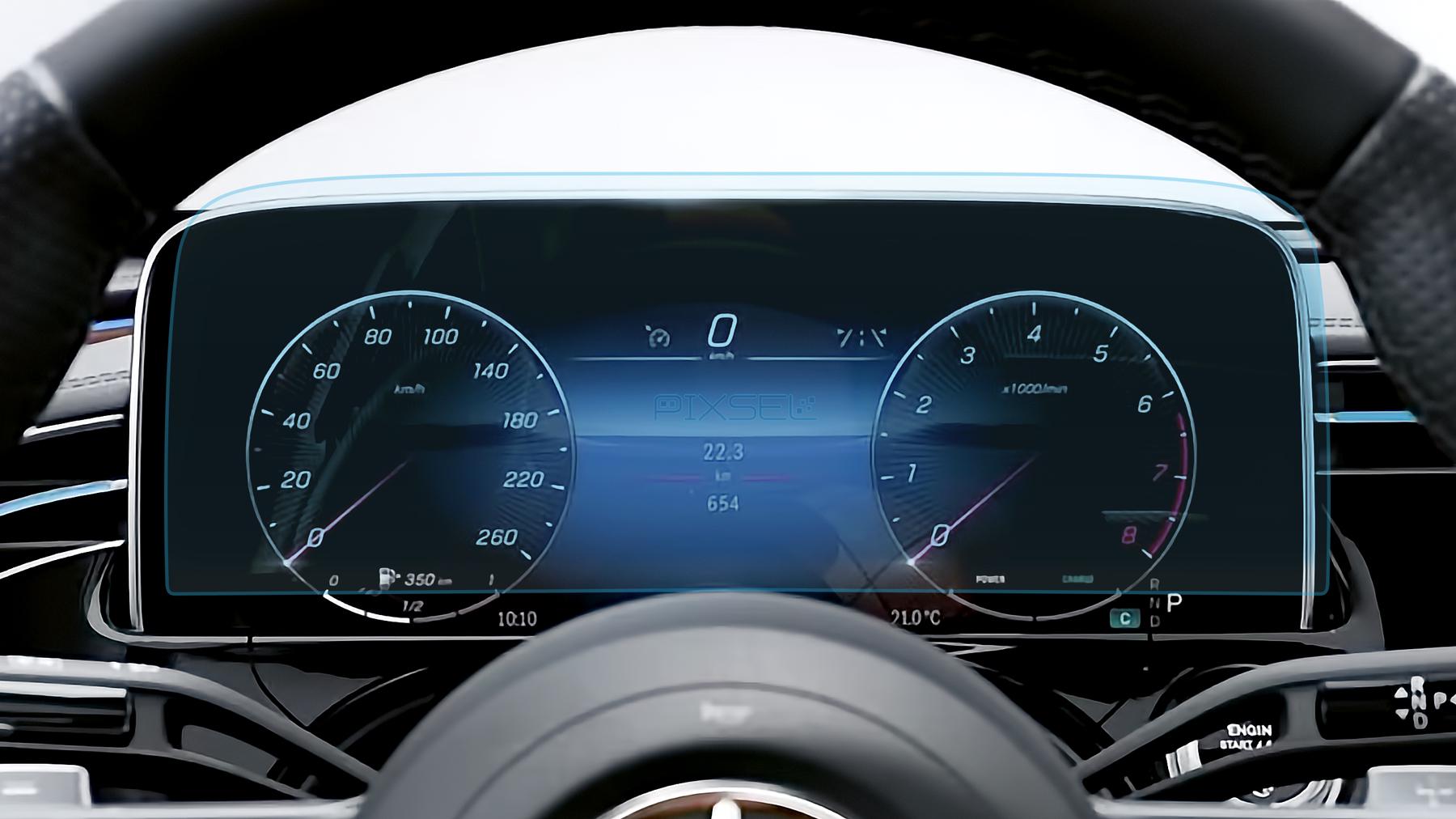 Стекло защитное Pixsel гибридный глянец на приборную панель Mercedes Benz E CLASS 14,8“ 2023