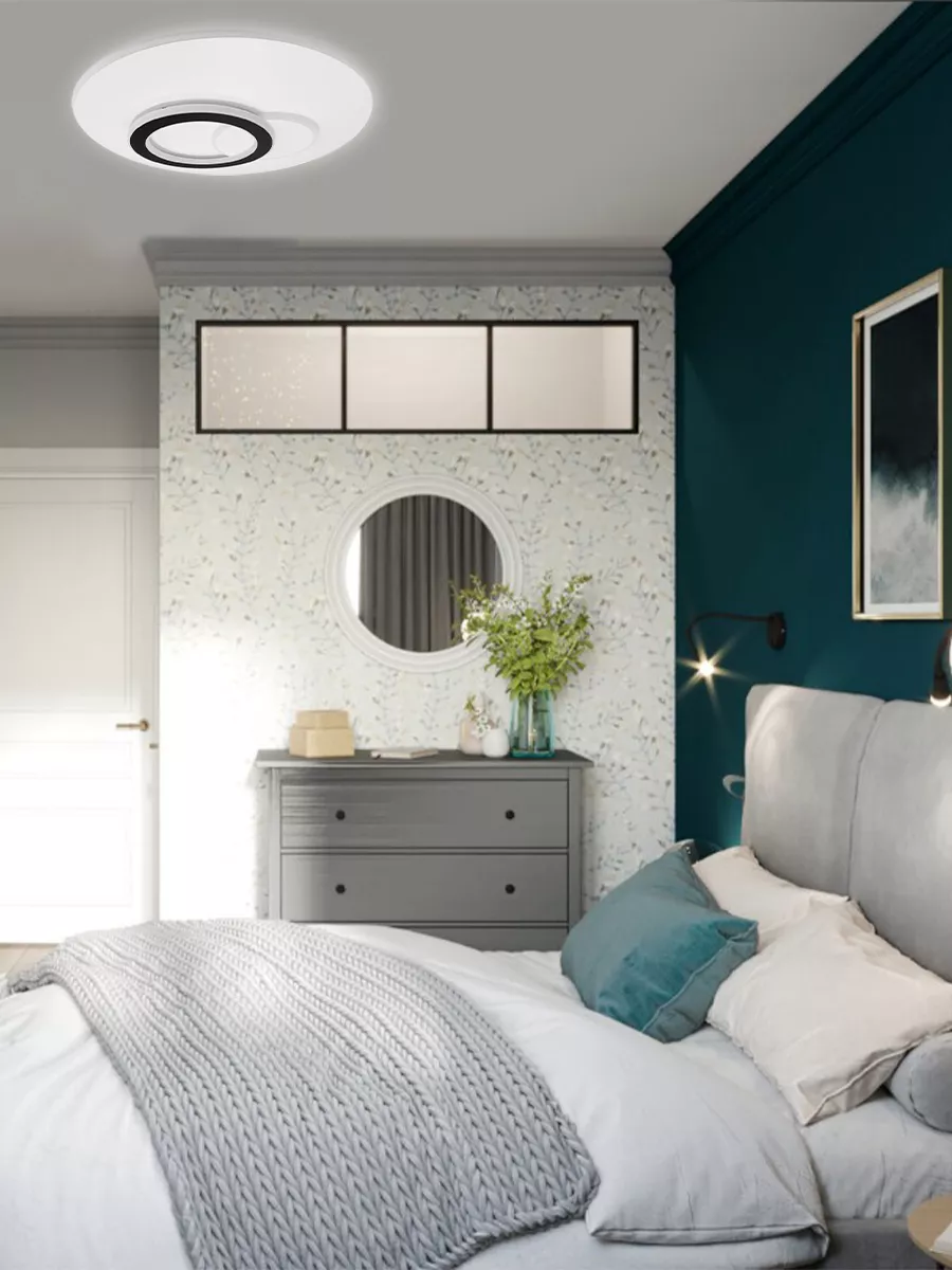 Люстра ESLLSE UNIVERSE R с пультом 80W 450x51 мм Белый (10403) - фото 11