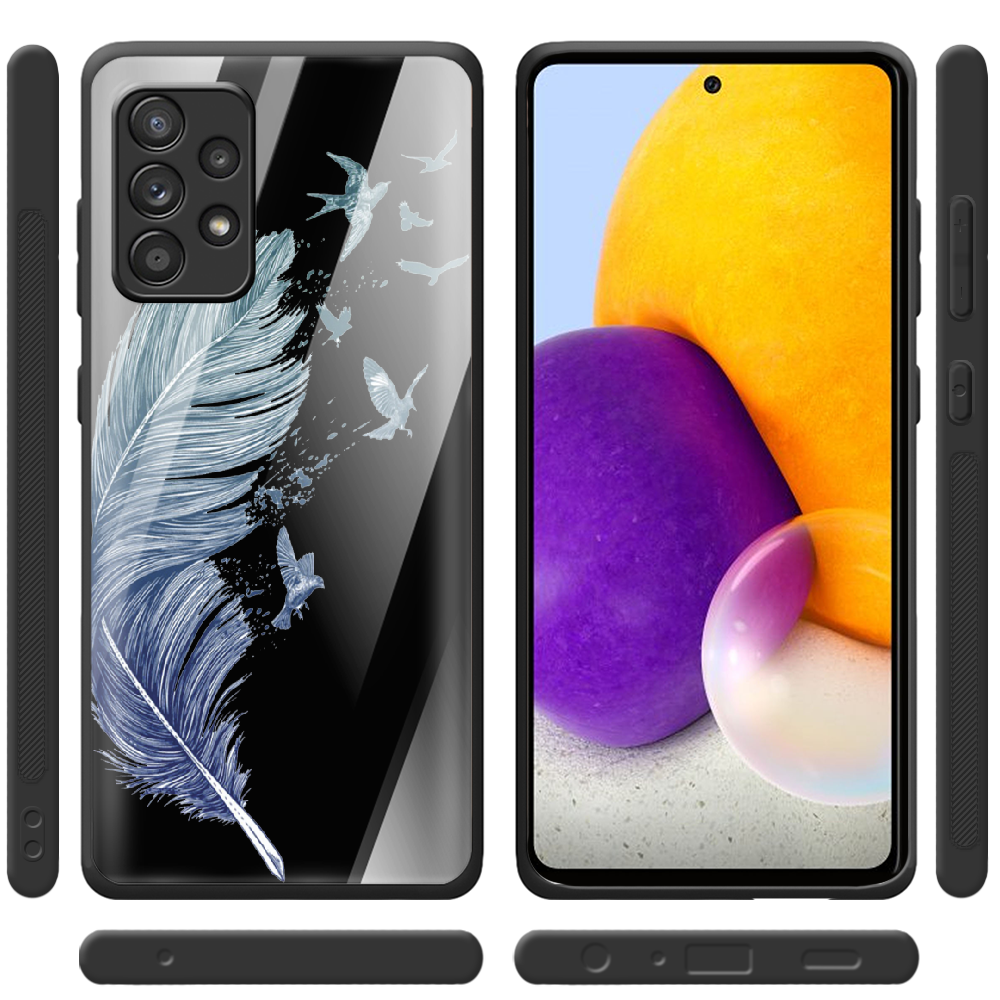 Чехол BoxFace Samsung A525 Galaxy A52 Feather Черный силикон со стеклом (42075-cc38-42232) - фото 2