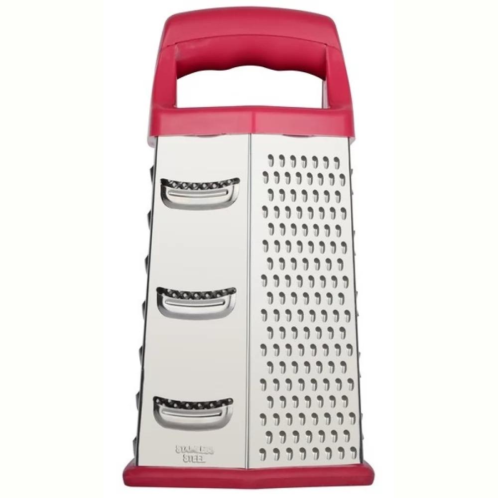 Тертка Laska 6в1 із нержавіючої сталі 21,5х14,5х11,5 см Червоний (24543) - фото 3 Тертка Laska 6в1 із нержавіючої сталі 21,5х14,5х11,5 см Червоний (24543) - фото 3